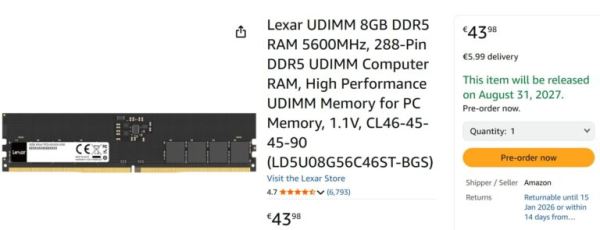 SK hynix планирует, что дефицит потребительской памяти продлится до 2028 года