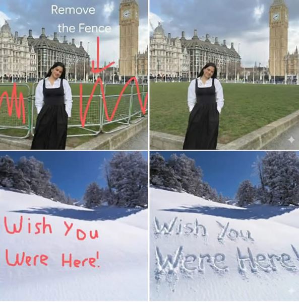 В Gemini теперь можно давать задания Nano Banana, делая наброски прямо на изображениях